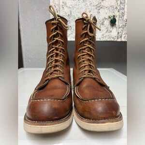 Vtg Redwing 877 Moc Toe Boots 2008 Brand Stamped !!! Black Eyelets 11D